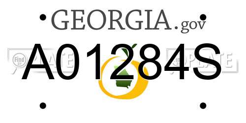 A01284S Georgia License Plate