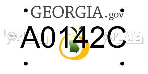 A0142C Georgia License Plate