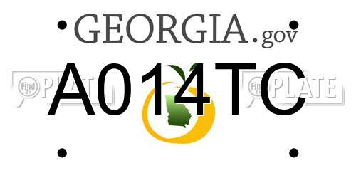 A014TC Georgia License Plate