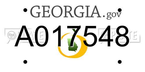 A017548 Georgia License Plate