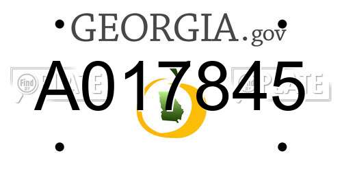A017845 Georgia License Plate