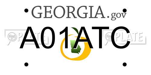 A01ATC Georgia License Plate
