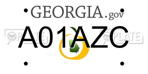 A01AZC Georgia License Plate