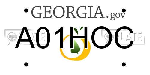 A01HOC Georgia License Plate