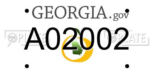 A02002 Georgia License Plate