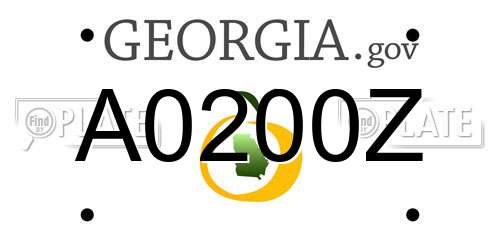 A0200Z Georgia License Plate