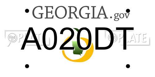 A020DT Georgia License Plate