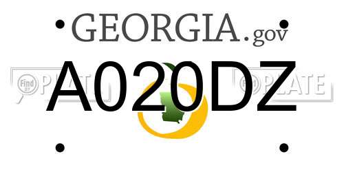 A020DZ Georgia License Plate