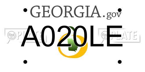 A020LE Georgia License Plate