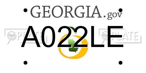 A022LE Georgia License Plate
