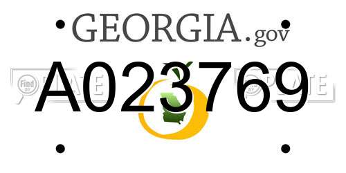 A023769 Georgia License Plate