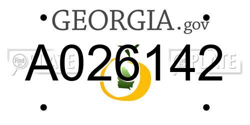A026142 Georgia License Plate