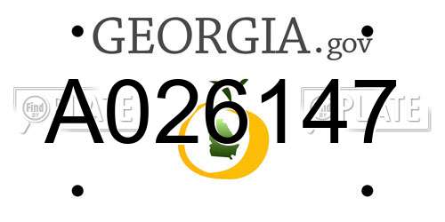 A026147 Georgia License Plate