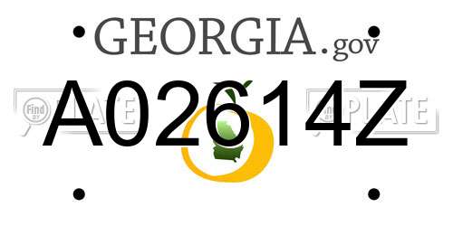 A02614Z Georgia License Plate