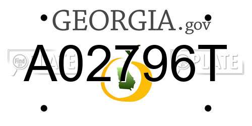 A02796T Georgia License Plate