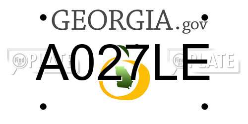 A027LE Georgia License Plate
