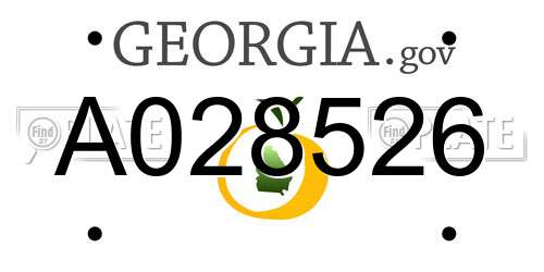 A028526 Georgia License Plate