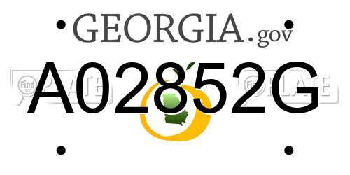A02852G Georgia License Plate