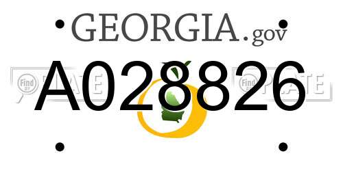 A028826 Georgia License Plate