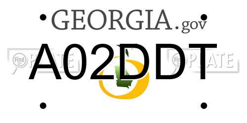 A02DDT Georgia License Plate
