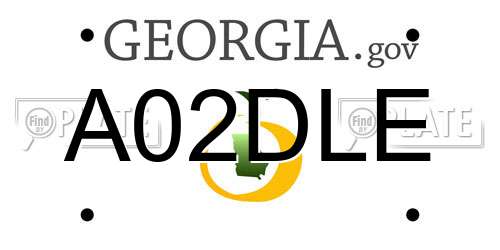 A02DLE Georgia License Plate