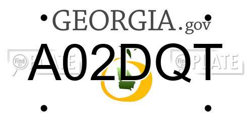 A02DQT Georgia License Plate