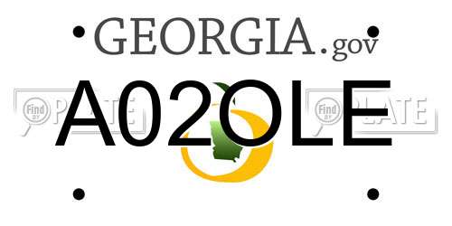 A02OLE Georgia License Plate
