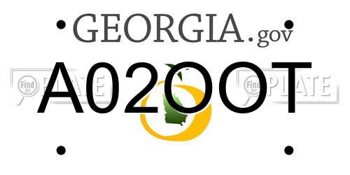 A02OOT Georgia License Plate