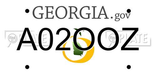 A02OOZ Georgia License Plate