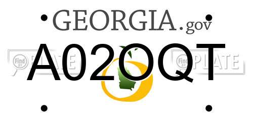 A02OQT Georgia License Plate