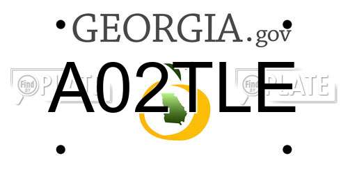 A02TLE Georgia License Plate