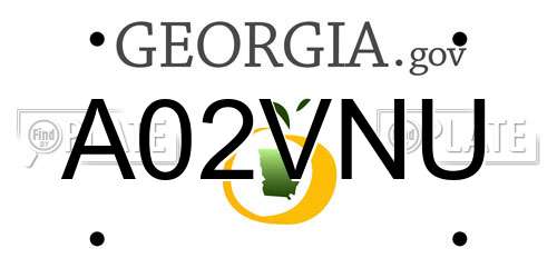 A02VNU Georgia License Plate