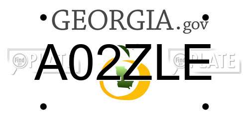 A02ZLE Georgia License Plate