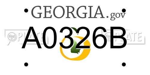 A0326B Georgia License Plate