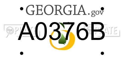 A0376B Georgia License Plate