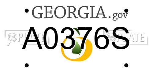 A0376S Georgia License Plate