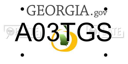 A03TGS Georgia License Plate
