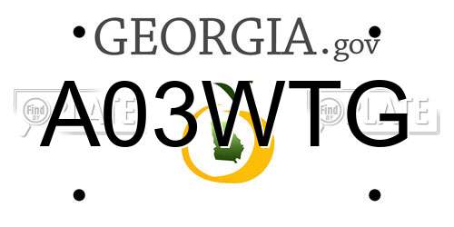 A03WTG Georgia License Plate