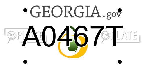 A0467T Georgia License Plate