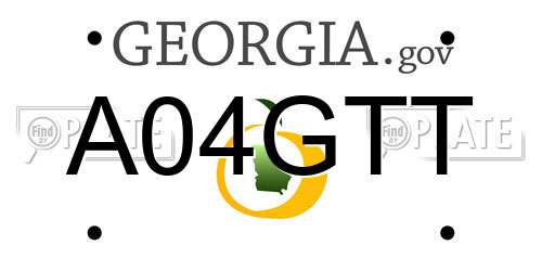 A04GTT Georgia License Plate