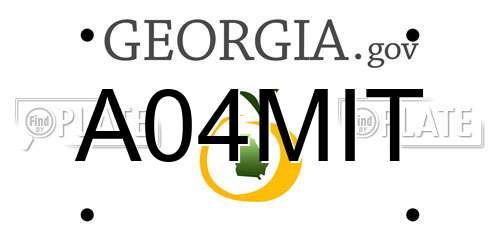 A04MIT Georgia License Plate