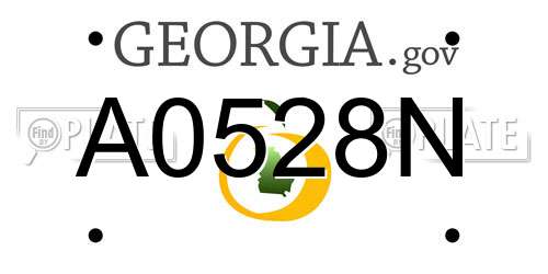 A0528N Georgia License Plate