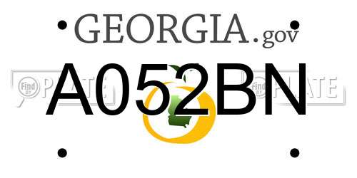 A052BN Georgia License Plate