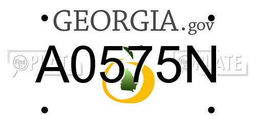 A0575N Georgia License Plate