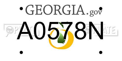 A0578N Georgia License Plate