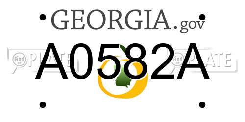 A0582A Georgia License Plate