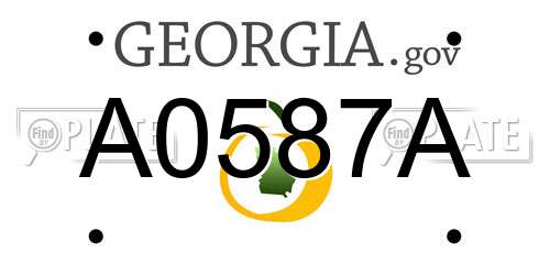 A0587A Georgia License Plate