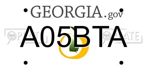 A05BTA Georgia License Plate
