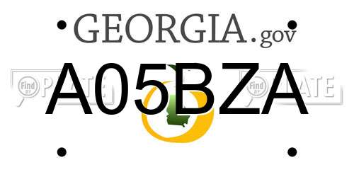 A05BZA Georgia License Plate