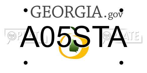A05STA Georgia License Plate
